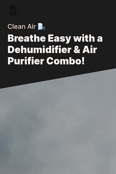 Breathe Easy with a Dehumidifier & Air Purifier Combo! - Clean Air 🌬️